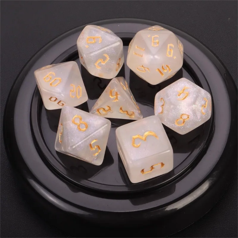 Transparent Polyhedral Dice 7pcs/lot Multi-sided Dice Set for Tabletop Game Roll Playing Table Game DND RPG Accessories