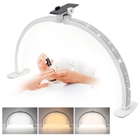 DianaBeauty Half Moon Light 35W Nail Desk Lamp U Shaped 364 LEDs Fill Light with Phone Holder Foldable Table Lamp for Nail Art 1