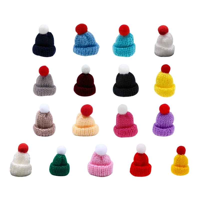 Assortment of 10 Mini Knitted Hats Clothing Accessories and Christmas