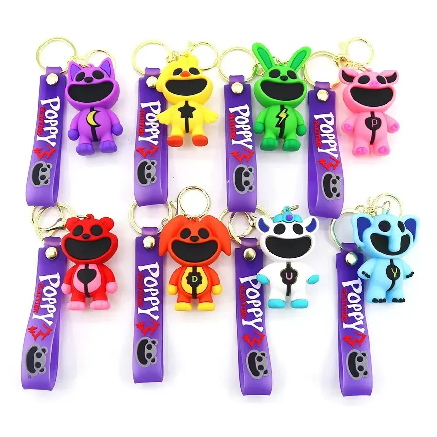 

Game Smiling Critters Keychain Cute Hopscotch Catnap Bearhug Key Chain For Men Women Backpack Pendant Keychain Gift for Kids