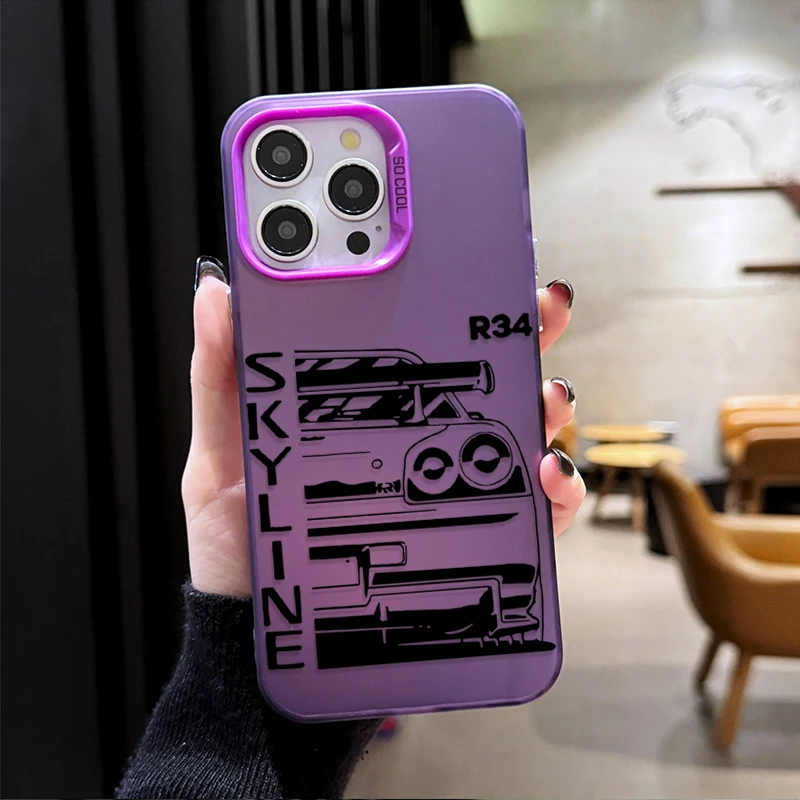 JDM Car Nissan Skyline R34 Design Turbo Phone Case Etui