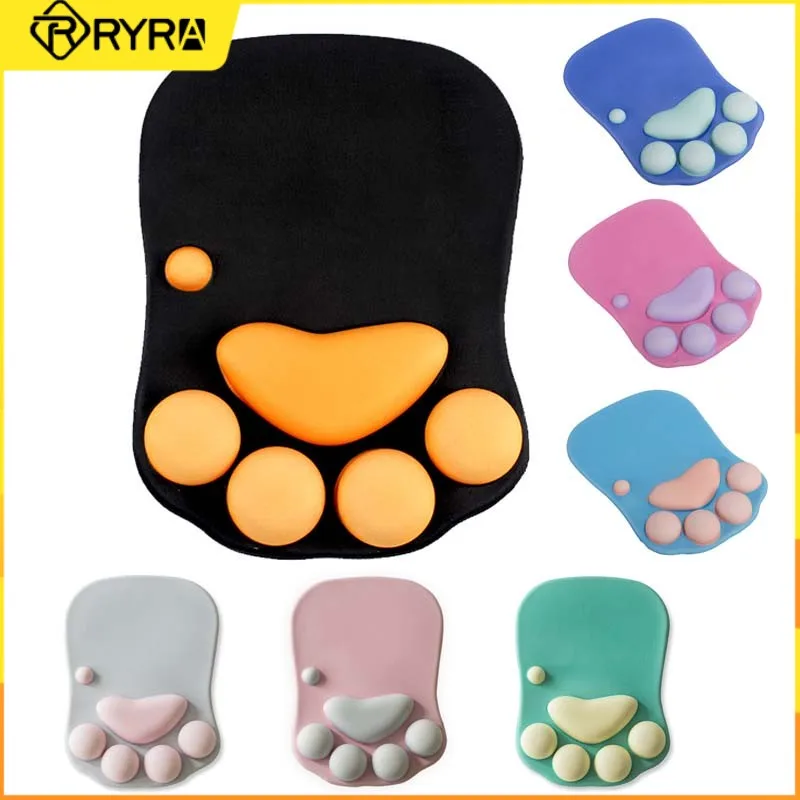 

RYRA 3D Cute Mouse Pad Soft Cat Paw Shaped Mouse Pads Wrist Rest Support Comfort Silicon Memory Foam Gaming Ergonomic Mouse Mat