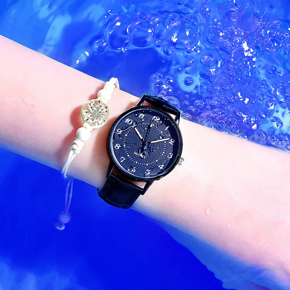 2025 Simple Vintage Classic Digital Quartz Women Watch Casual  Leather Band Strap Round Analog WristWatches Luminous Hands Clock 6