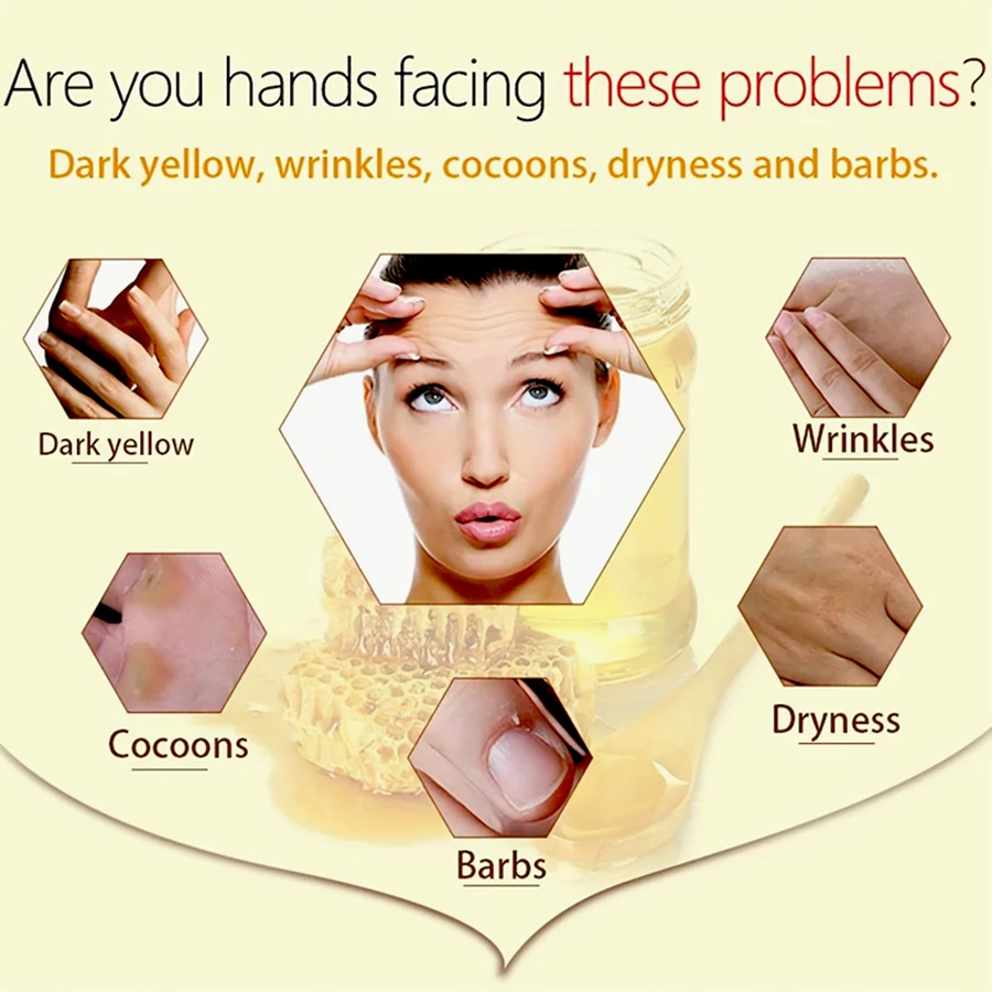 Hand Mask Milk Honey Peel Off Hand Wax 120g Moisturizing Hydrating Nourishing Exfoliating