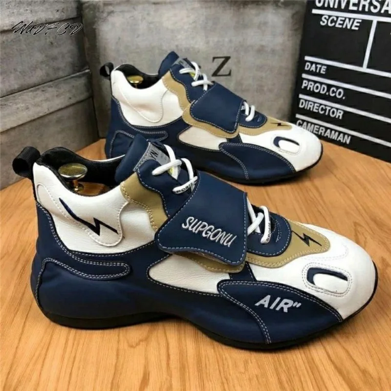 Cover Bottom Chunky Sneakers Men Fashion Easy Matching Microfiber Upper ...