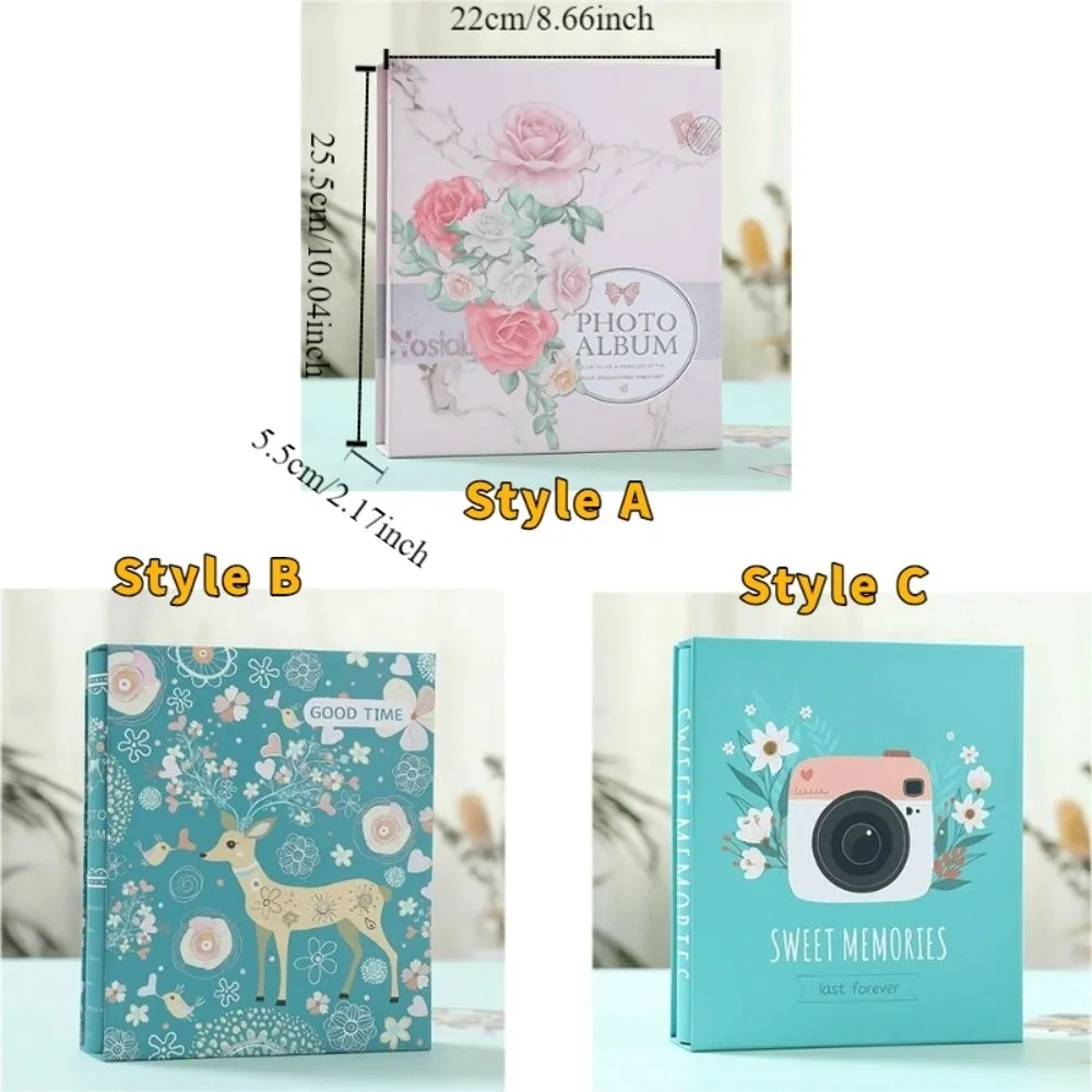 6inch Photo Album 200 Pockets Multi-pocket Family Photo Album Large Capacity Cartoon Pattern Photocard Holder Anniversary