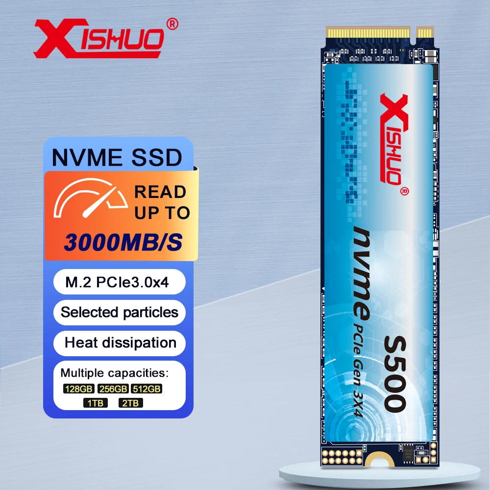 XISHUO SSD M2 512GB NVME SSD 1TB 128GB 256GB 500GB SSD M.2 2280 PCIe3.0 dysk twardy wewnętrzny dysk półprzewodnikowy do laptopa