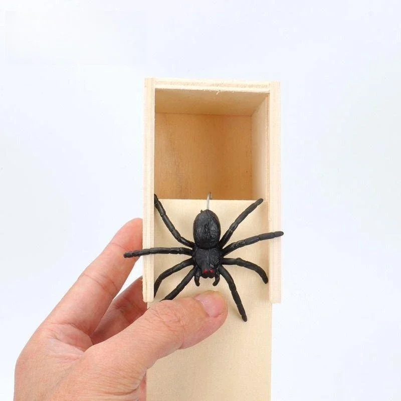 Prank Scare Box Trick Spider Funny Wooden Hide Box Quality Prank Fun game Prank Friends toy holiday gift