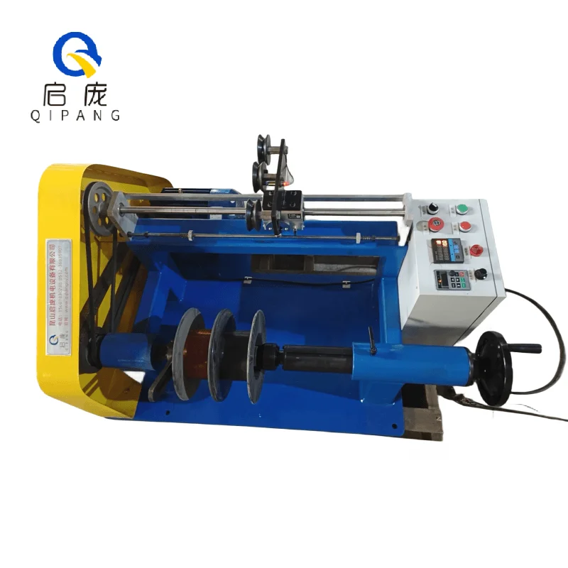 

Qipang spool rewinding machine take up-pay off equipment Gantry Type Pay-off Stand cable coiling machine