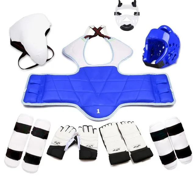 Taekwondo Five-piece Set Helmet Armor Kickboxing Guantes De Boxeo Boxing Glove Capacete Taekwondo Equipment Head Protector Spats eight-piece set men
