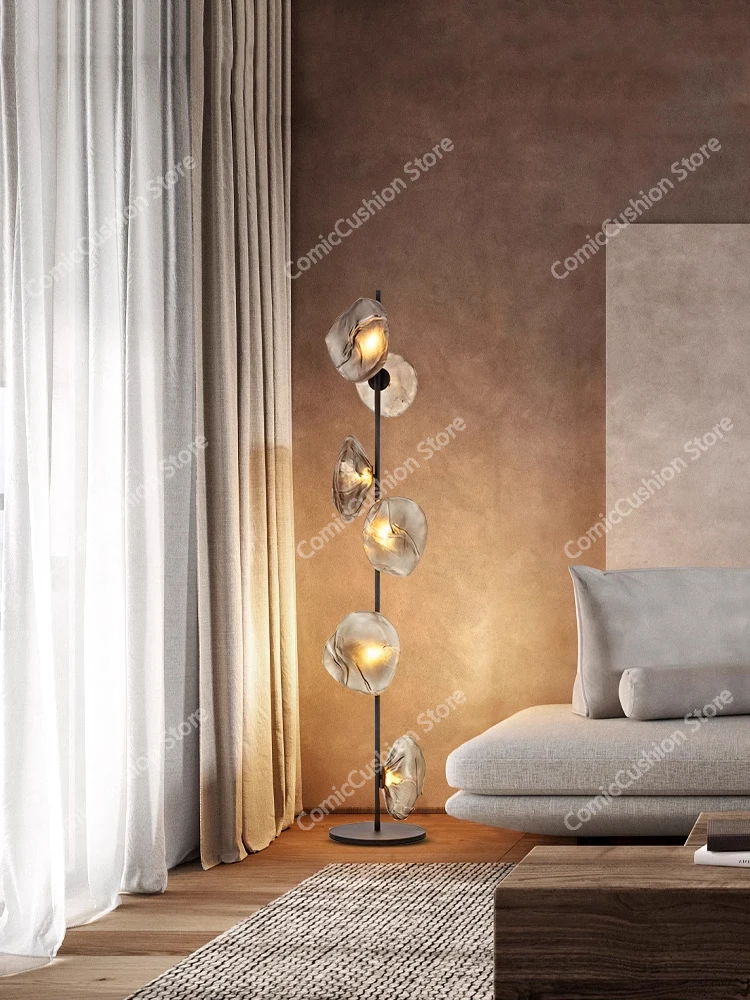 

Italian designer creative handmade glass living room sofa edge floor lamp simple bedroom study decorative desk lamp