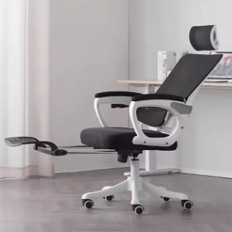 Floor Wheels Office Chair Recliner White School Swivel Conference Armchairs Modern Working Cadeira Presidente Office Supplies