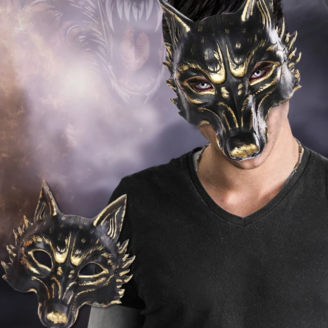 Mask Wolf Masks Fox Cosplay Therian Masquerade Face Halloween Animal Kids  Costume Party Cat Half Realistic Painted Favors Dance - AliExpress