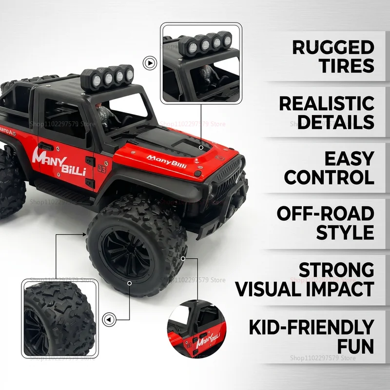Crawler Buggy RC Tout-Terrain Alliage - Fumée, 2 Couleurs
