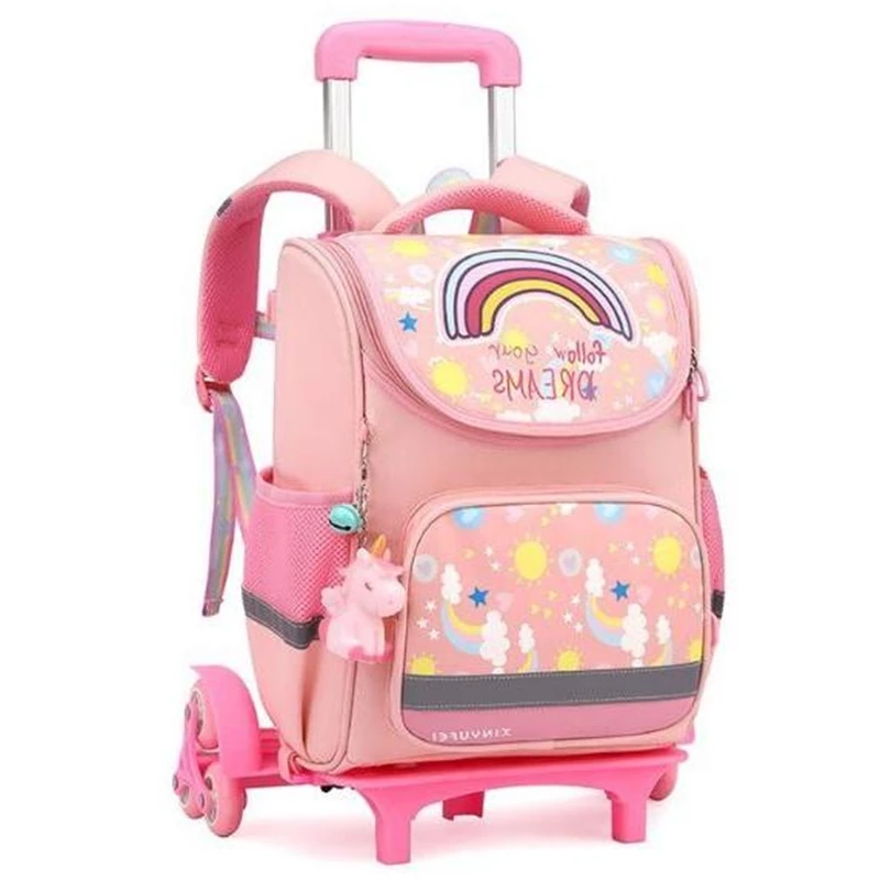 

School Rolling Backpack Bag School Wheeled Backpack For Girls School Trolley Bag Children School Trolley Backpack with Wheels