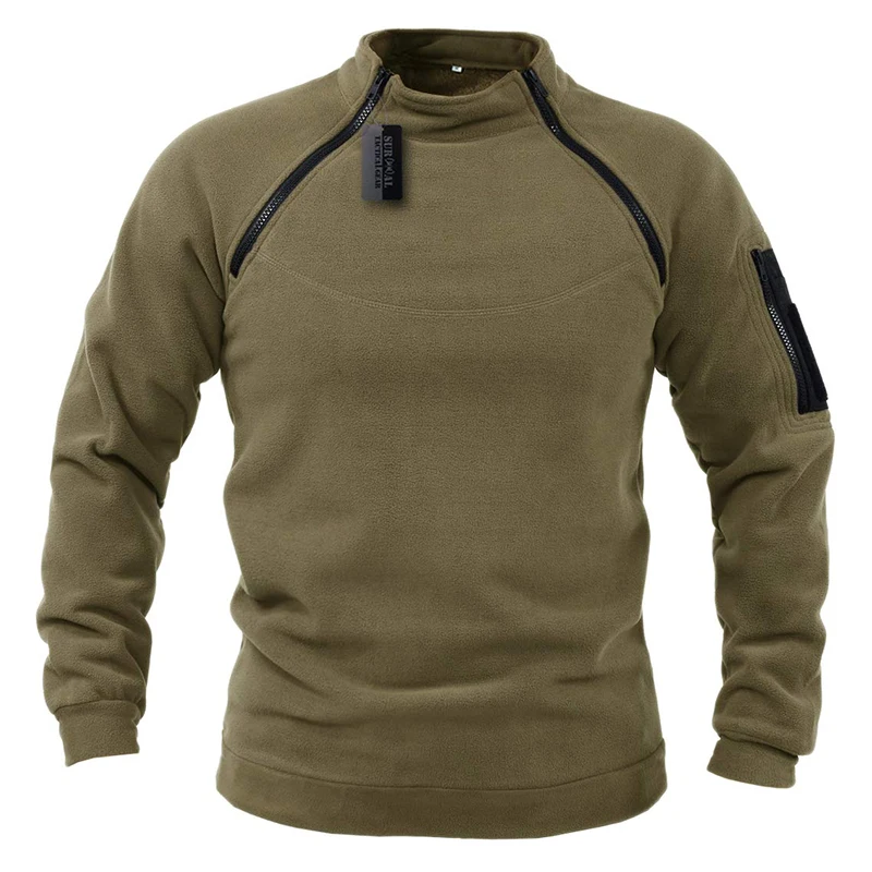 

Men's US Tactical Outdoor Jacket Hunting Clothes Warm Zippers Fleece Pullover Man Windproof Spring Winter Coat Thermal Underwear