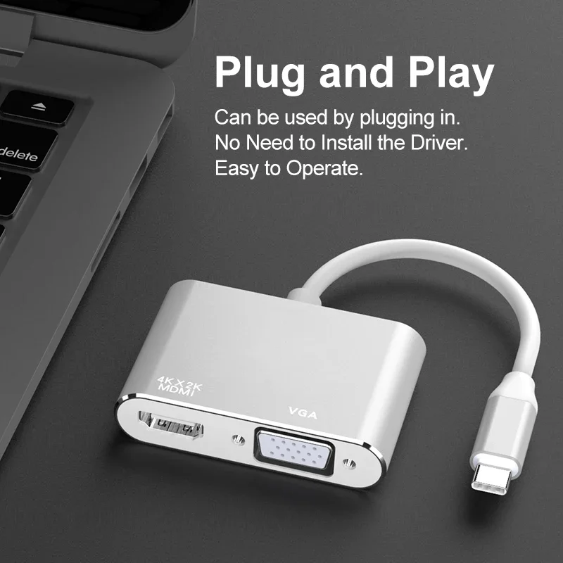 

4K Type C to HDMI-compatible USB C 3.0 VGA PD Adapter Dock Hub for MacBook Nintendo Samsung S20 Dex Huawei P30 Dock Xiaomi 10 TV