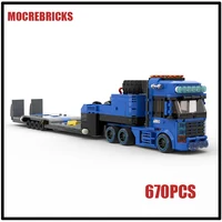 Popular Engineering Vehicle Building Block Truck With Flatbed Trailer City Transportation Series Model Bricks Kid Xmas Toys Gift 1