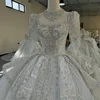 Jancember Long Sleeve Wedding Dress 2024 O-Neck Bride Ball Gown Royal Train Lace Up Luxury Princess Vestido De Novia MN232 5