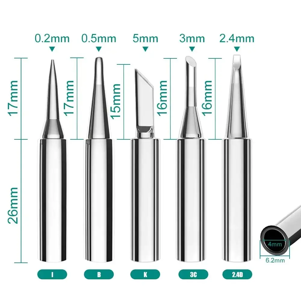 Premium Soldering Iron Pure Copper Tip Set - 5 Pieces