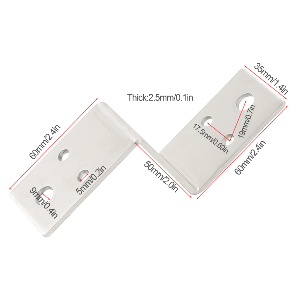 Corner Brackets Connector Z-Shaped Corner Fixed Fasteners Multifunctional Stainless Steel Fixed Code Connector Hardware