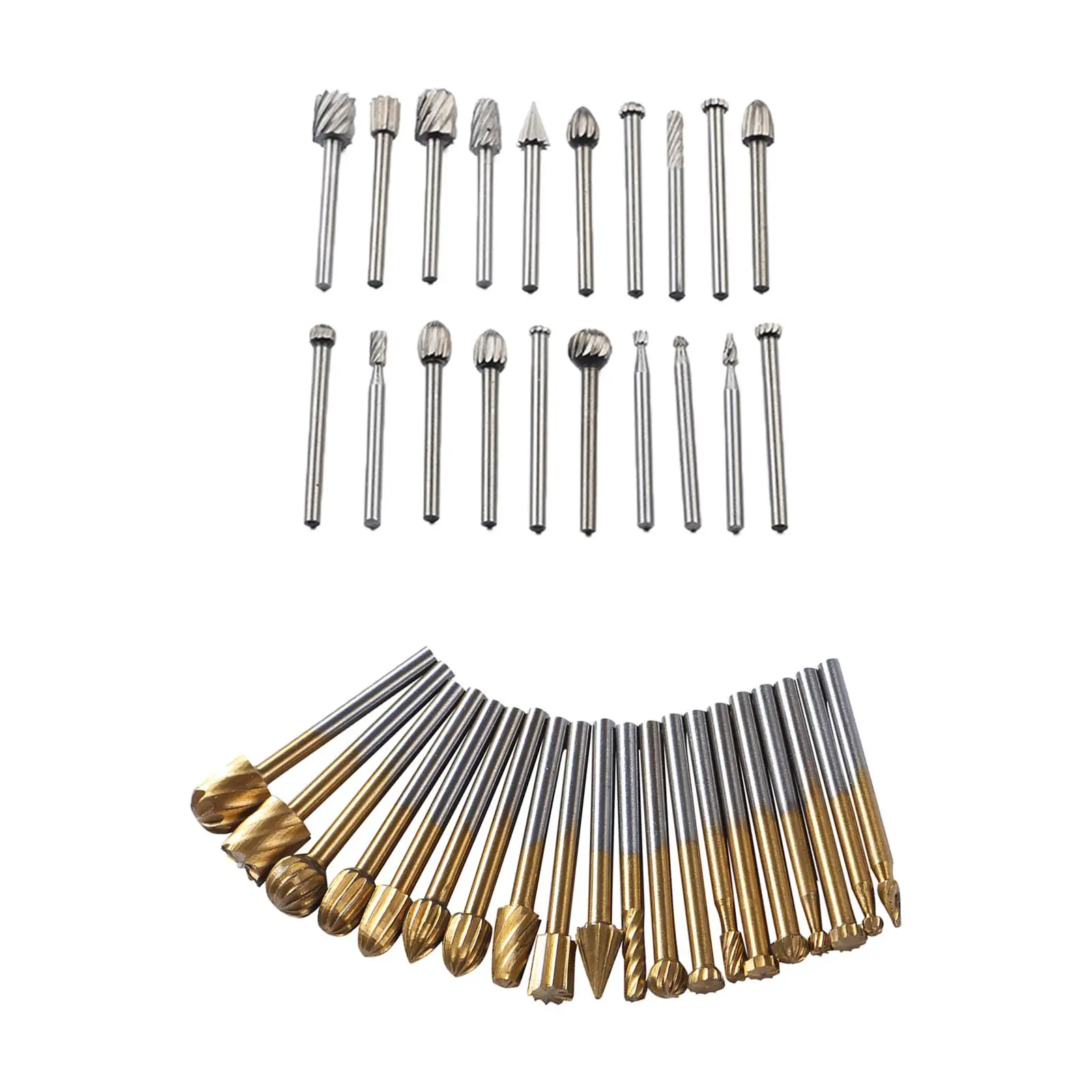 

20 Pieces Tungsten Steel Rotary Drill Set, Wood Rasp files Rotary Burr Set Cutting Burr Bit for Woodworking Sculpting DIY Glass