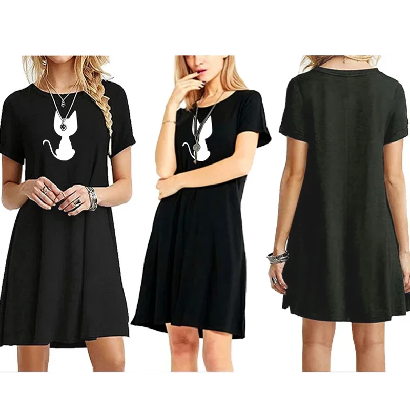 

Summer Casual Loose Dress New for Women Classic Dresses Cute Short Sleeves T-Shirt Y2k Fashion Beach Dress for Female 2024