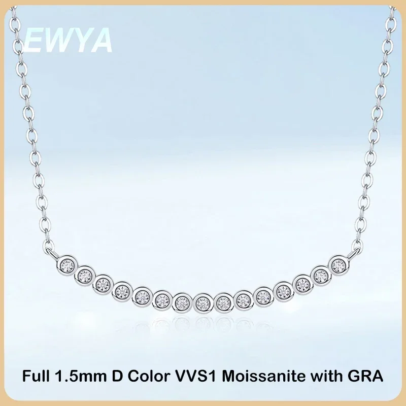 

Ожерелье женское из серебра 1,5 пробы с муассанитом, мм