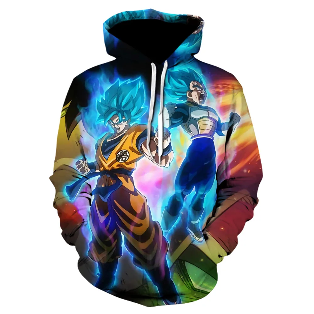 Dragon Ball 3D Digital Printing Hoodie Cartoon Anime Hooded Sweatshirt Wukong Loose Type Youth Popular Daily Casual Style