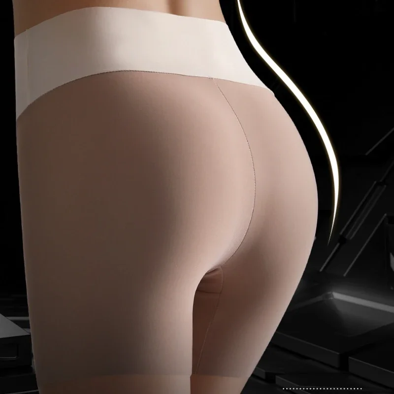 Safety Pants High Waist Women's Shorts Under The Skirt Ice Silk Seamless Panties Breathable Boxer Cycling Shorts Hip Lift Pants safety shorts high waist shorts high waist panties safety pants high waist underwear women shorts underwear