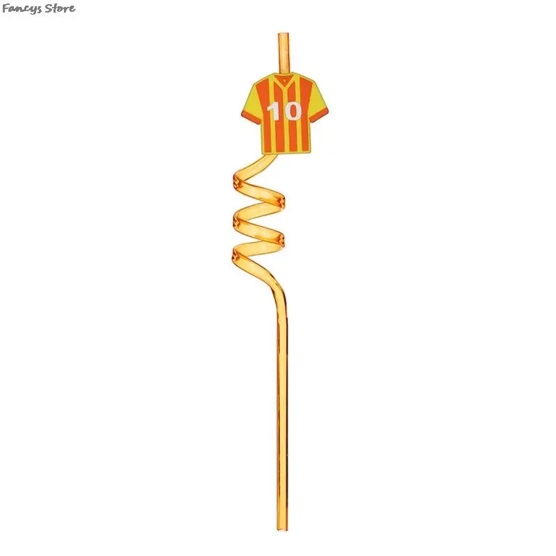 8PCS Football Club Drinking Straw Glass Cocktails Bar Juice Straws Cheering Beer Sports Theme Party Decoration Drink Tableware