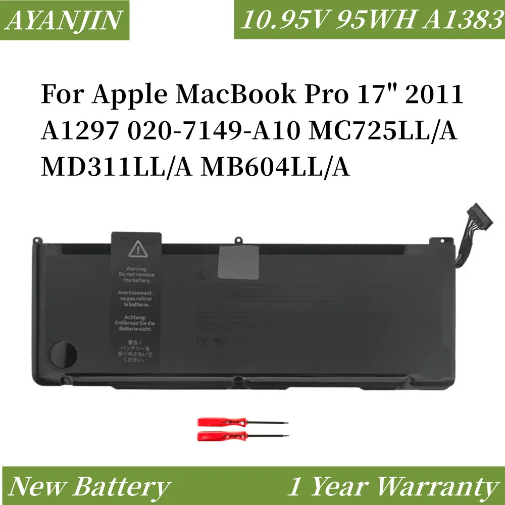 Bateria do Portátil para Apple Macbook Pro 17 2011 A1297 0207149-a10 Mc725ll a Md311ll a Mb604ll a A1383 10.95v 95wh