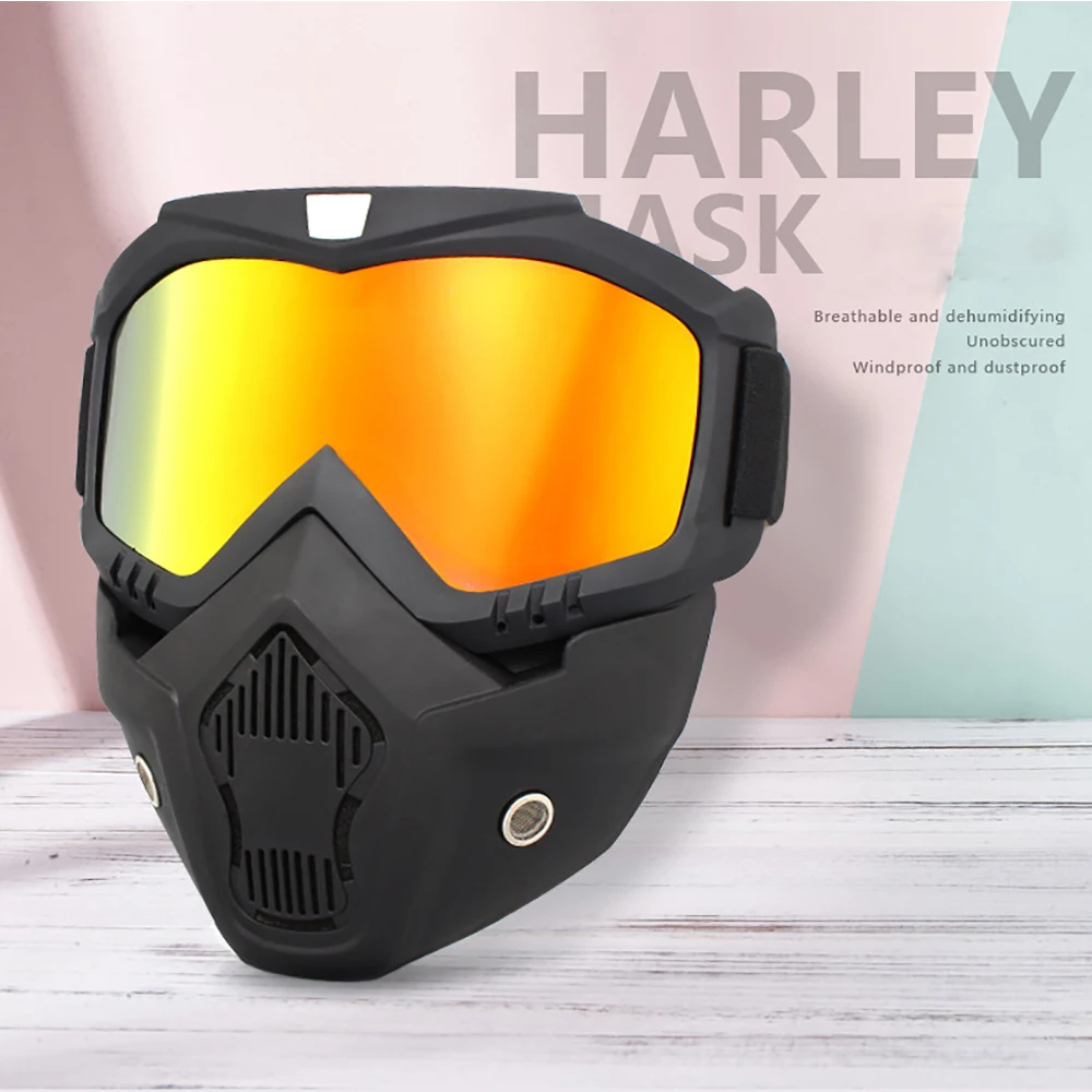 All-Terrain Tactical Cycling and Snowboarding Goggles with Detachable Face Mask