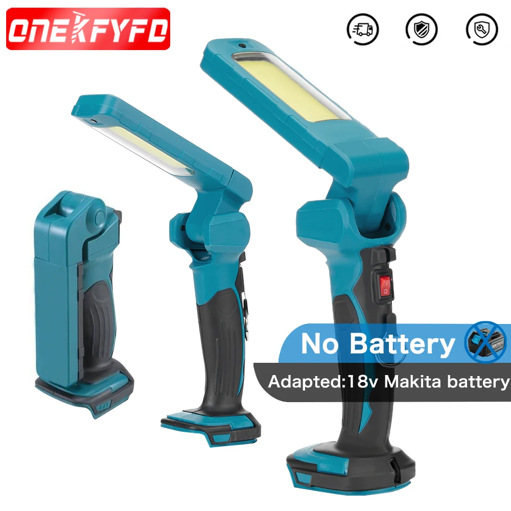 Cordless LED Flashlight Portable Work Light Outdoor Camping Lights Home Handheld Spotlight Compatible Makita 18v(no Battery)