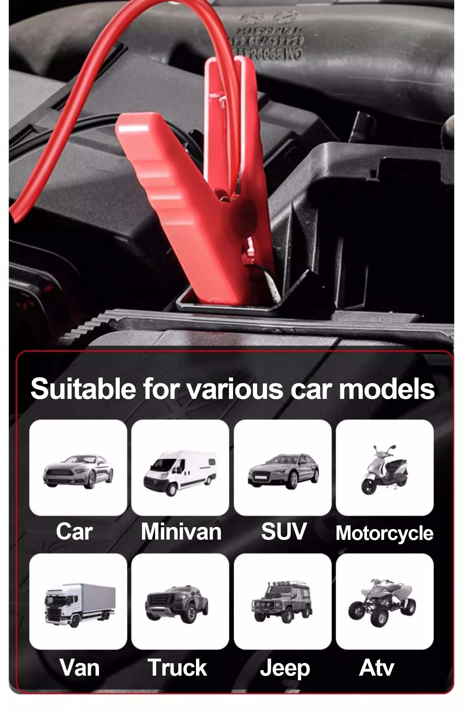 GKFLY Hochleistungs-Startgerät 59,6 Wh, 4000 A, Starthilfe, Powerbank, Benzin- und Diesel-Autoladegerät, für Autobatterie-Booster – Detail 17