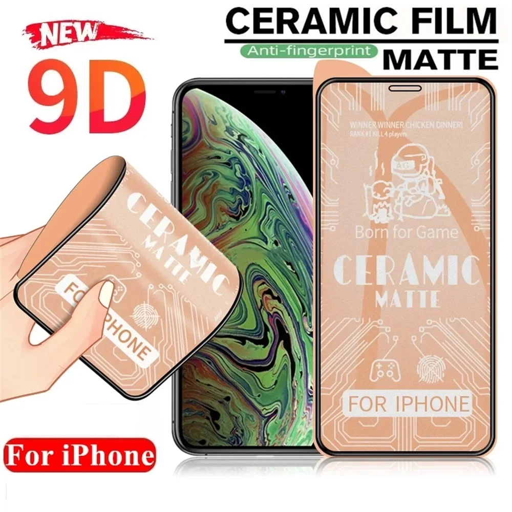 

20 шт. 100D мягкое керамическое закаленное стекло для iPhone 12 13 14 15 Pro Max 7 8 Plus X XR прозрачная матовая защитная пленка для экрана