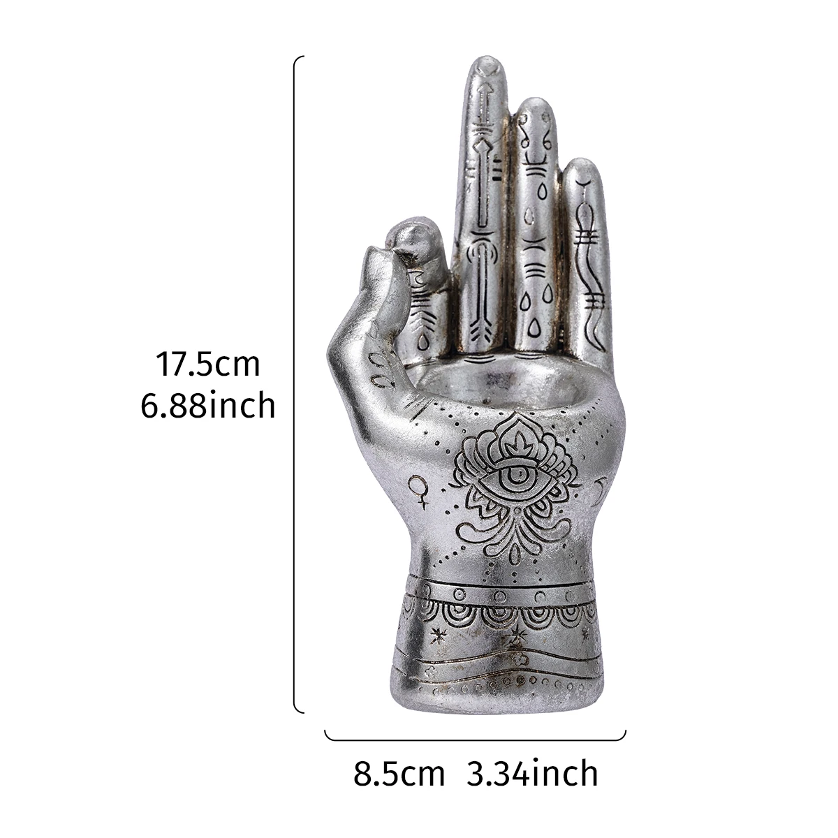 1PC,Halloween party resin material, left hand with three fingers, Sun and three fingers decorative statue