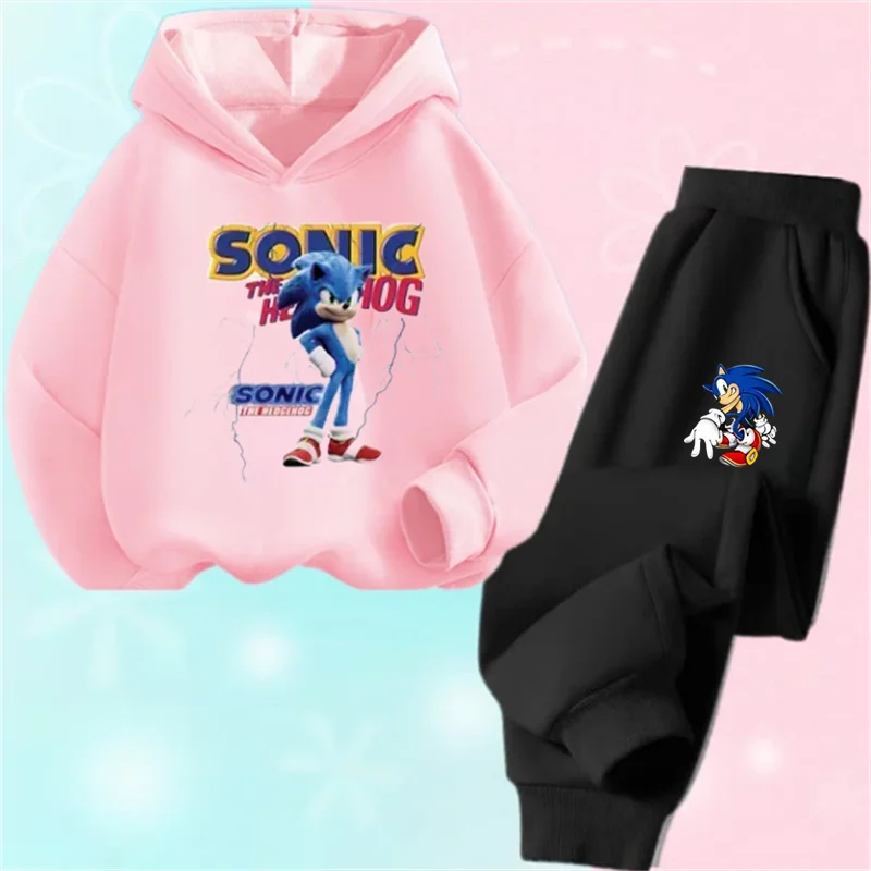 thumbnail image 1 of Conjunto de sudadera con capucha Sonic Tops, ropa para bebés de 2 a 12 años, ropa de abrigo para niños, sudadera de primavera 2024 para niñas, ropa para madres y niños, 1 of 5