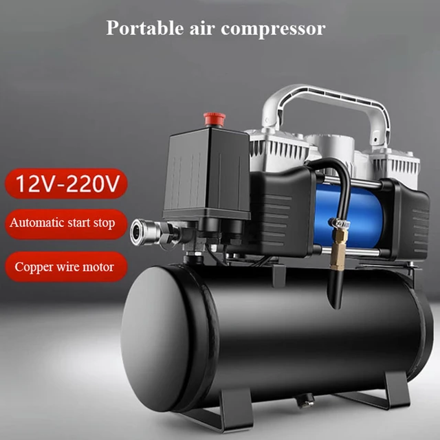 Compresor de aire portátil para coche, bomba pequeña de alta presión, 12V,  220V, 6 L - AliExpress