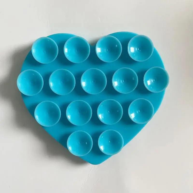 Heart Suction Cup Phone Stand - Sticky Silicone Grip Holder
