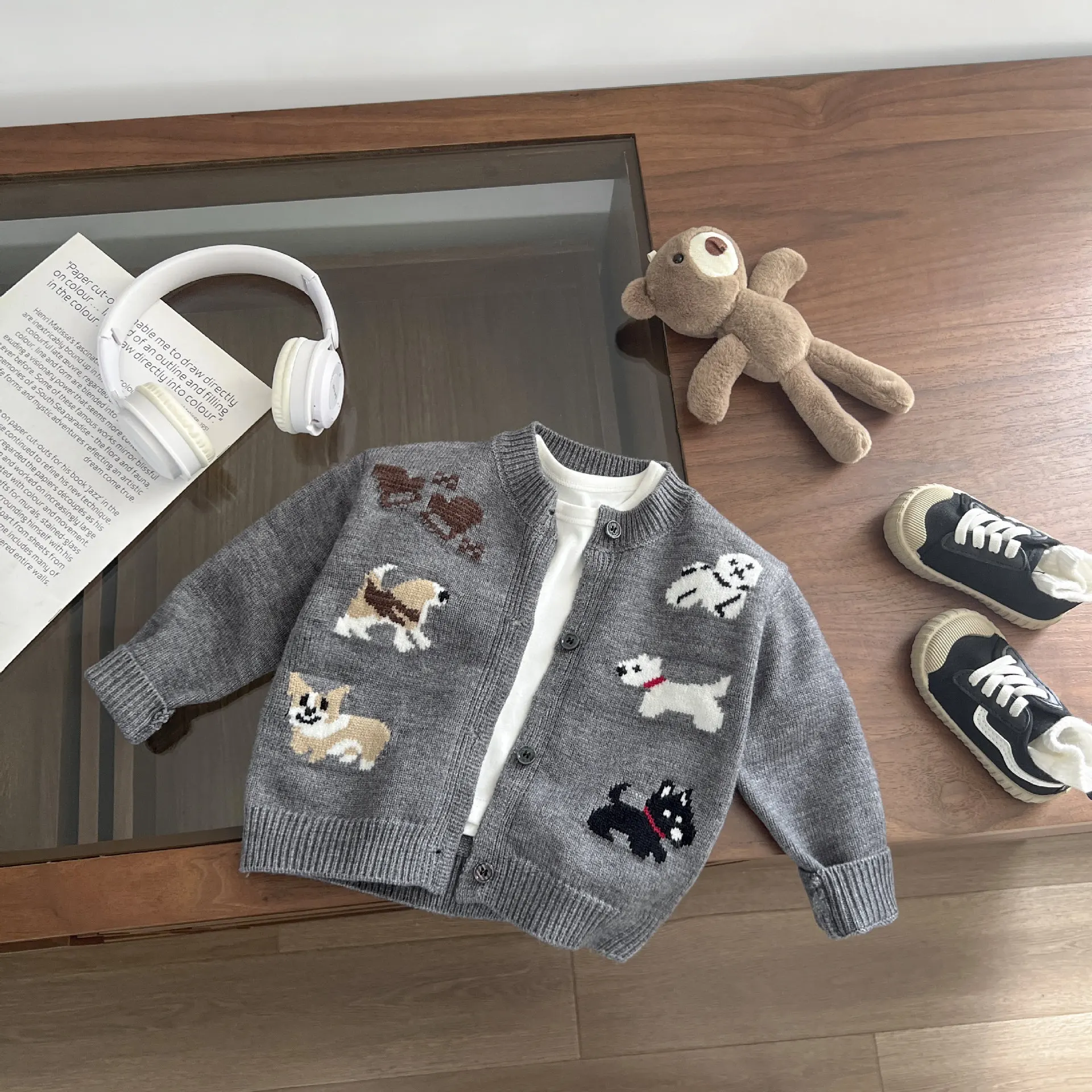 Autumn New Baby Long Sleeve Sweater Cardigan Infant Boy Cartoon Knitted Coat Toddler Girl Casual Knitwear Kids Clothes