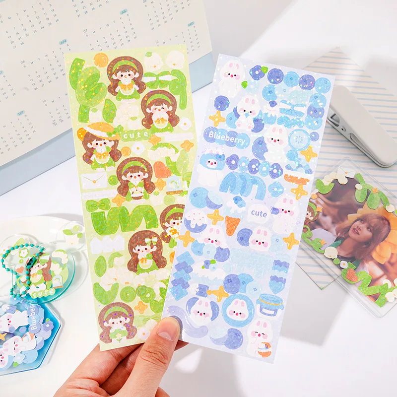 

Colorful Laser Stickers DIY Cute Kawaii Diary Decorative Stickers Stationery Scrapbooking Sticker for Kids Children's Gift