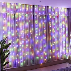 USB LED Curtain String Lights with Remote Control - 3Mx1M - 100LED (Multicolor)