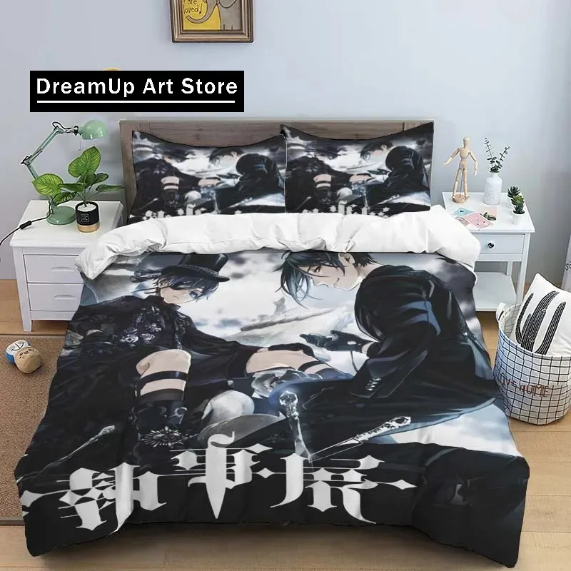 3D Print Fashion Anime Black Butler Bedding Set Boys Girls Twin Queen King Size Duvet Cover Pillowcase Bed boys Adult Bedroom 4
