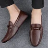 Hot selling Business men's loafers Classic retro gentleman style Outdoor leisure walking Daily office Slip on Black brown shoes 4
