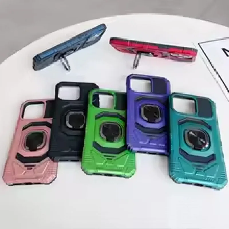 Armor Heavy Duty Case with Magnetic Rotating Ring Holder and Full Coverage Design