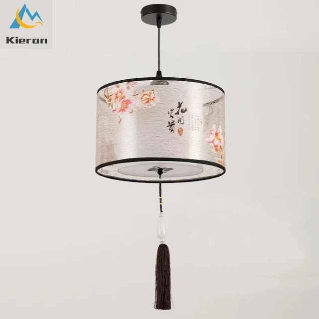 Lampadario a LED in tessuto moderno nordico, soggiorno, camera da letto, KTV, lampada a sospensione da comodino, decorazione della stanza, lampada a sospensione in stile cinese 4