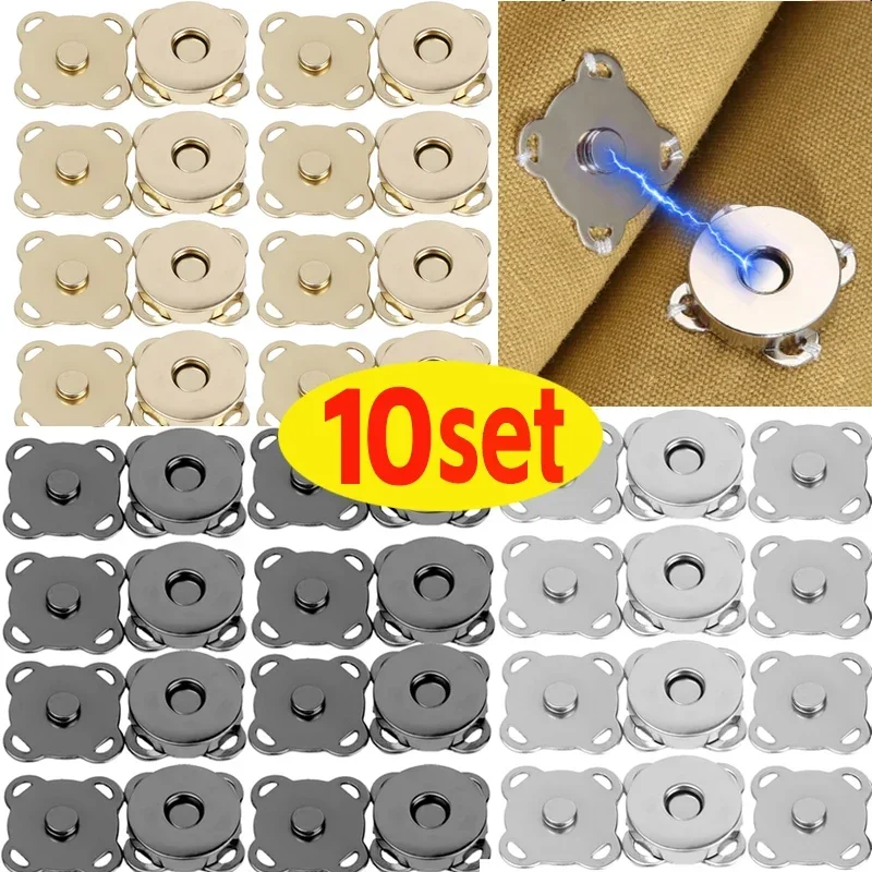 1/10Sets Fashion Magnetic Snap Fasteners Clasps Buttons Handbag Purse Wallet Craft Bags Parts Mini Adsorption Buckle Wholesale 14mm 18mm metal gold magnetic buttons snap clasps for materials buckle sewing purse handbag bag craft wallet parts accessories