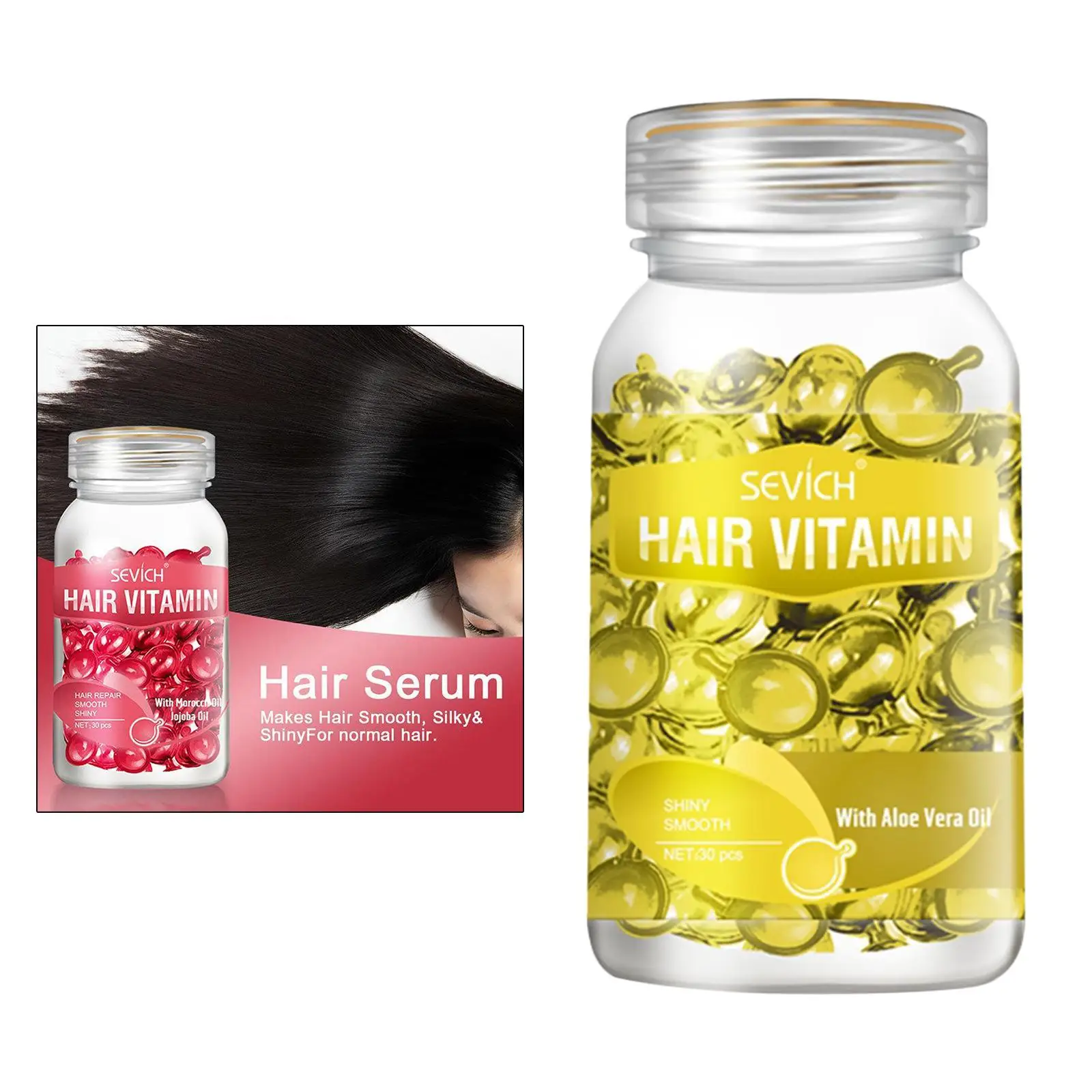 Anti Frizz Hair Vitamin Serum Capsule Essence Vitamins E B5 Oil Repair