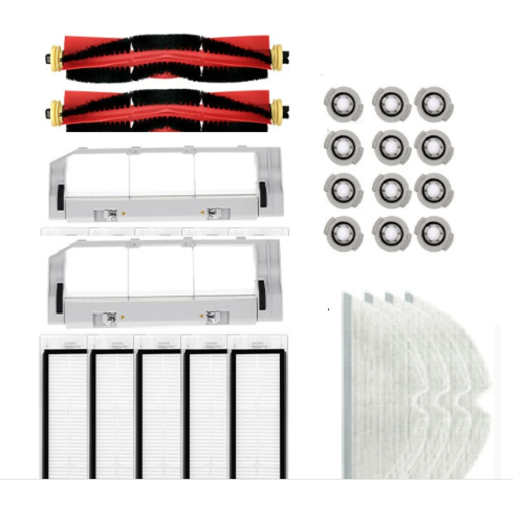 For S50 T7Pro T6 P5 S5 Vacuum Cleaner Spare Part Hepa Filter Mop Cloth Part 2 X Roller Main Side Brush